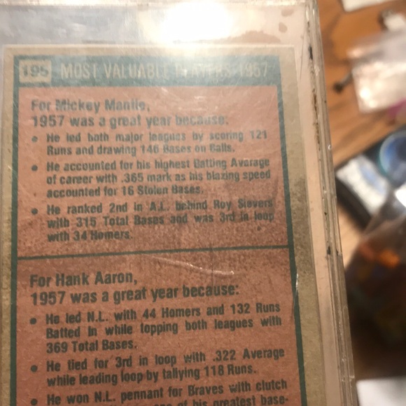 Mickey mantel-hankaron base ball card - Picture 2 of 2